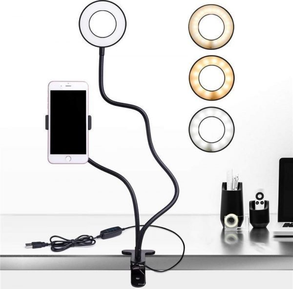 Led ring light γραφείου με βάση κινητού