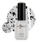 Ημιμόνιμο επαγγελματικό βερνίκι Angelacq 15ml 135 (διάφανο με μαύρο glitter)