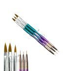 Σετ διπλά πινέλα rainbow για ακρυλικό και nail art