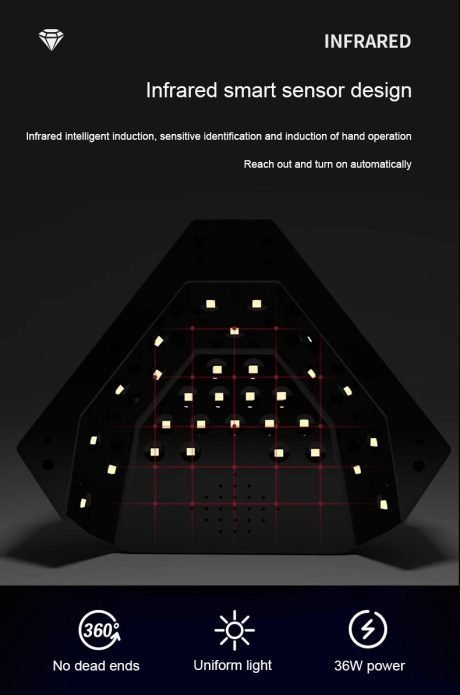 Λάμπα πολυμερισμού UV LED Diamond XW-S3 48W μαύρη