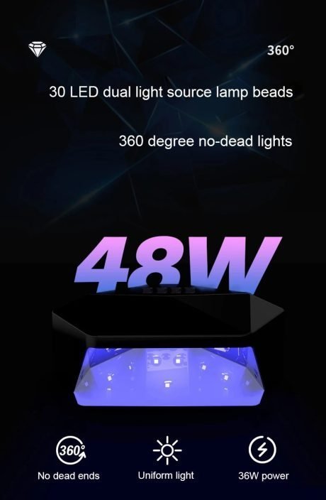 Λάμπα πολυμερισμού UV LED Diamond XW-S3 48W μαύρη