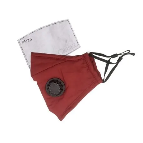 Μάσκα μπορντό πολλαπλών χρήσεων με φίλτρα FFP2 και βαλβίδα ενεργού άνθρακα