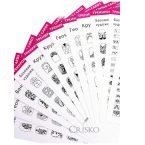 Κάρτες εξάσκησης σχεδίων νυχιών 12τμχ