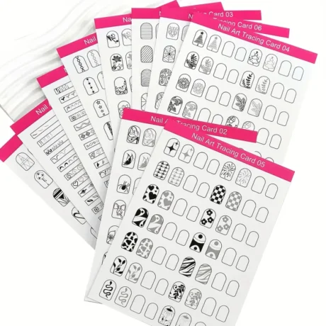 Κάρτες εξάσκησης σχεδίων νυχιών 10τμχ