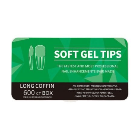 Soft gel tips long coffin
