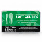 Soft gel tips long coffin