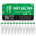 Soft gel tips long coffin