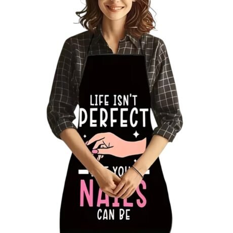 Ποδιά εργασίας μαύρη υφασμάτινη 04