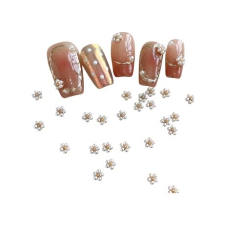 3D Λουλουδάκια με Πέρλες 10τμχ