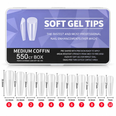 Soft gel tips medium coffin