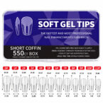 Soft gel tips short coffin