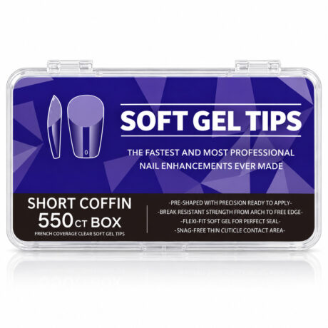 Soft gel tips short coffin
