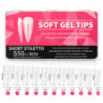 Soft gel tips short stiletto