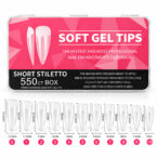 Soft gel tips short stiletto