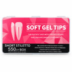 Soft gel tips short stiletto