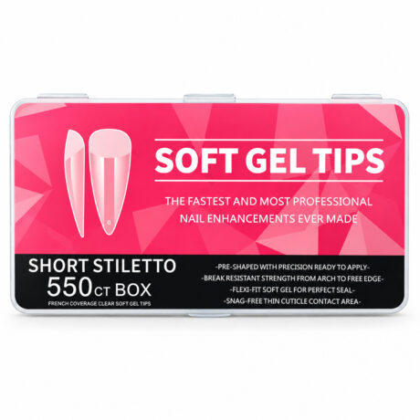 Soft gel tips short stiletto